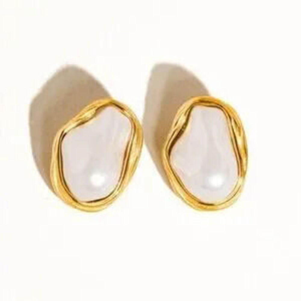 18K Gold Classic Pearl Earrings (1004) Gift Minimalist